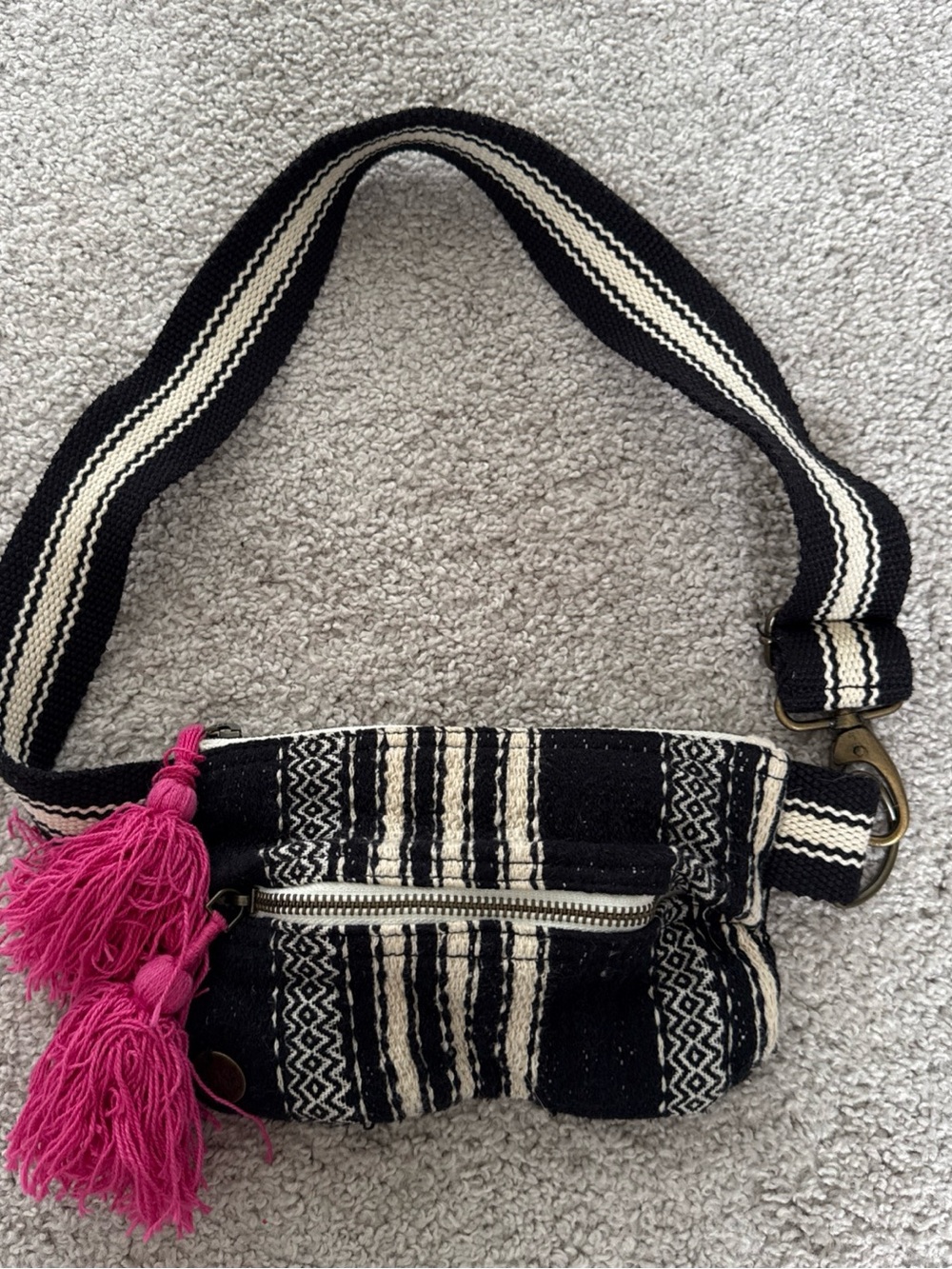 Billabong Handcrafted Cotton Fannypack Hippie Tassels Boho Outdoor